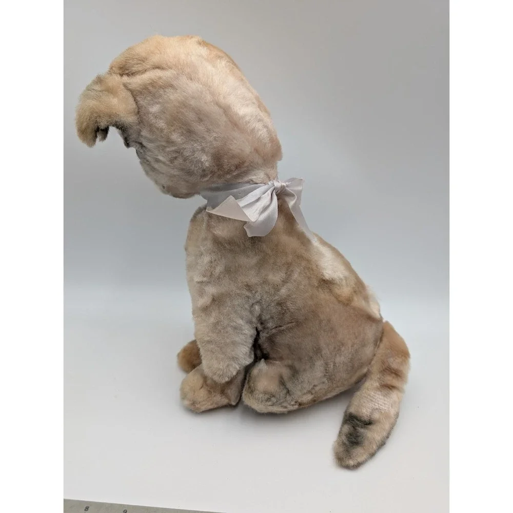 Vintage Siamese Cat Kitten Plush Carnival Style 14 Inch Pink Eyes Stuffed Animal